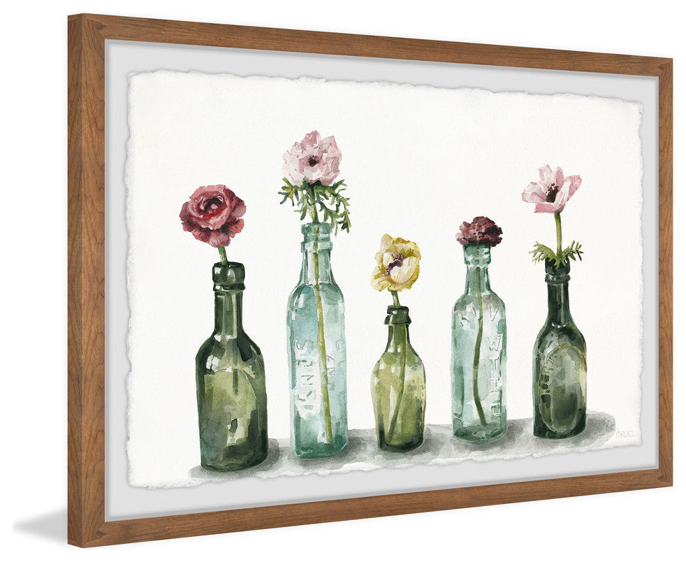 "Flower in a Bottle" Framed Painting Print, 30"x20"