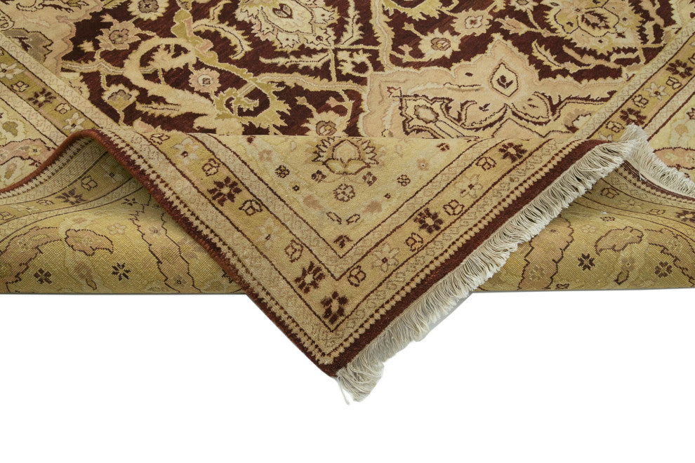 Rug N Carpet - Handwoven Oriental 9' 2" x 12' 2" Wool Oushak Area Rug