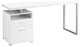 Modern Desk, Spacious Floating Worktop With Open Shelf & 2 Drawers, White