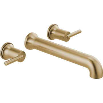 Modern Wall-Mounted Tub Faucet with Lever Handles and ADA Compliant Design, Champagne Bronze