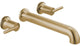 Modern Wall-Mounted Tub Faucet with Lever Handles and ADA Compliant Design, Champagne Bronze