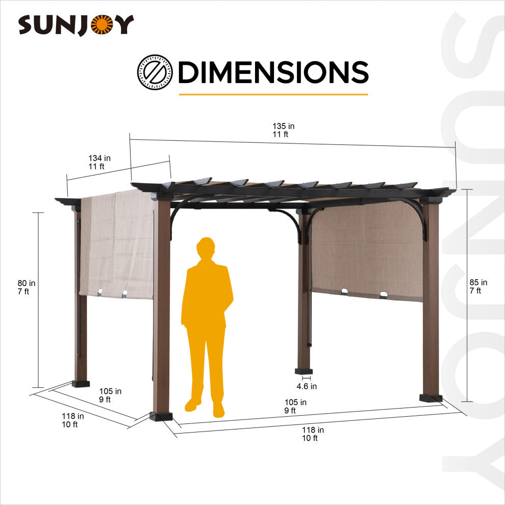 Sunjoy 11'x11' Steel Pergola