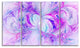 Light Purple Fractal Texture, Abstract Canvas Art Print, 48"x28", 4 Panels