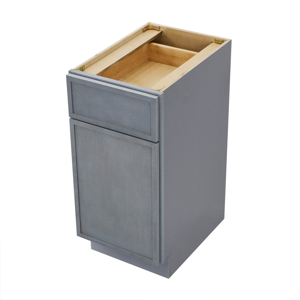 Vanity Art Birch Plywood Single Base Storage Cabinet, Smoky Gray, 15"