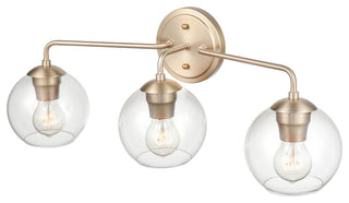 3 Light 25.5 in. Modern Gold Bathroom Vanity Light