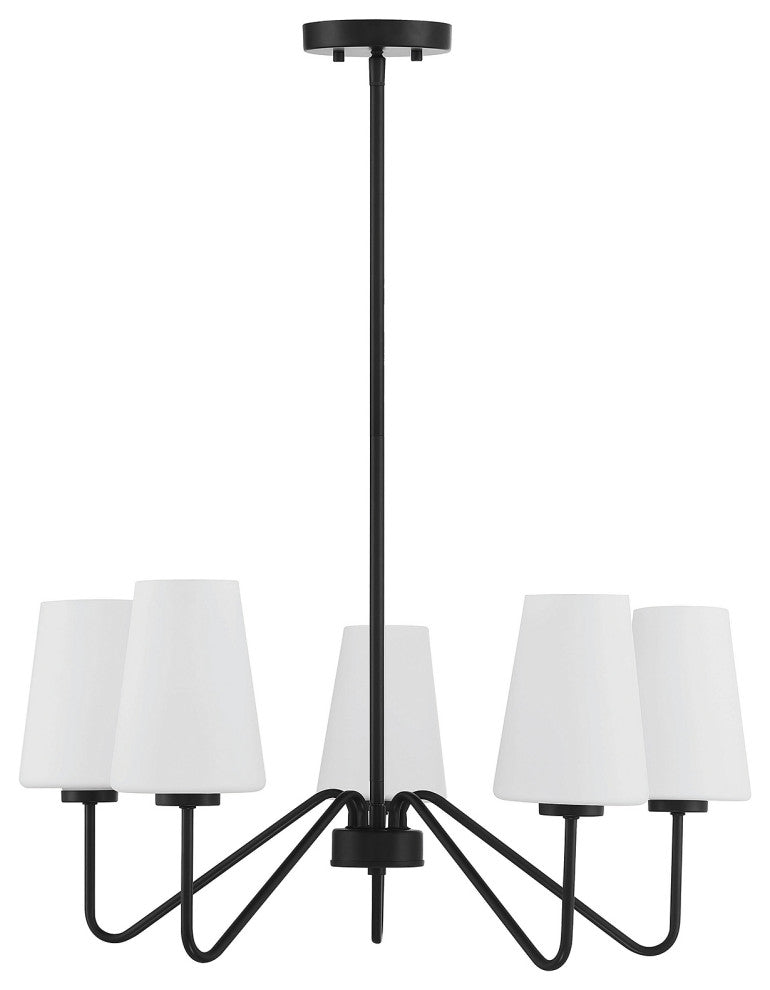 5-Light Chandelier, Matte Black