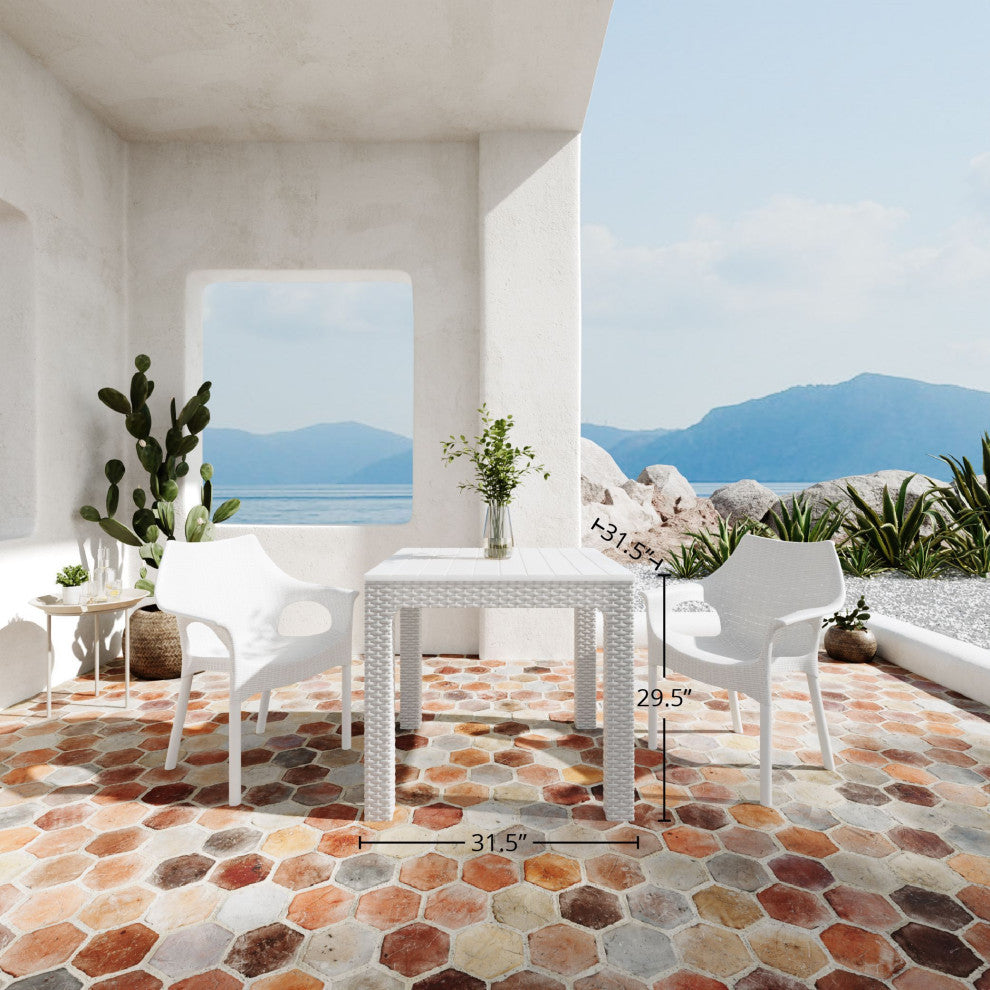 Cambridge Chairs With Solora Table 5-Piece Set, White