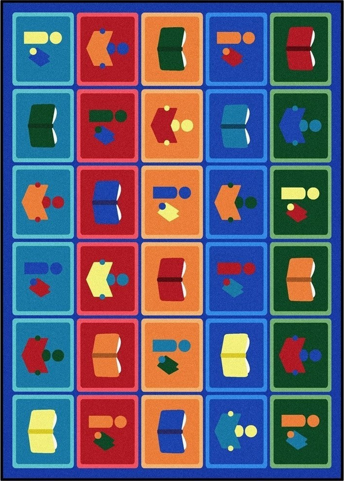 Kid Essentials Rug, Library Blocks, 7'8"x10'9"