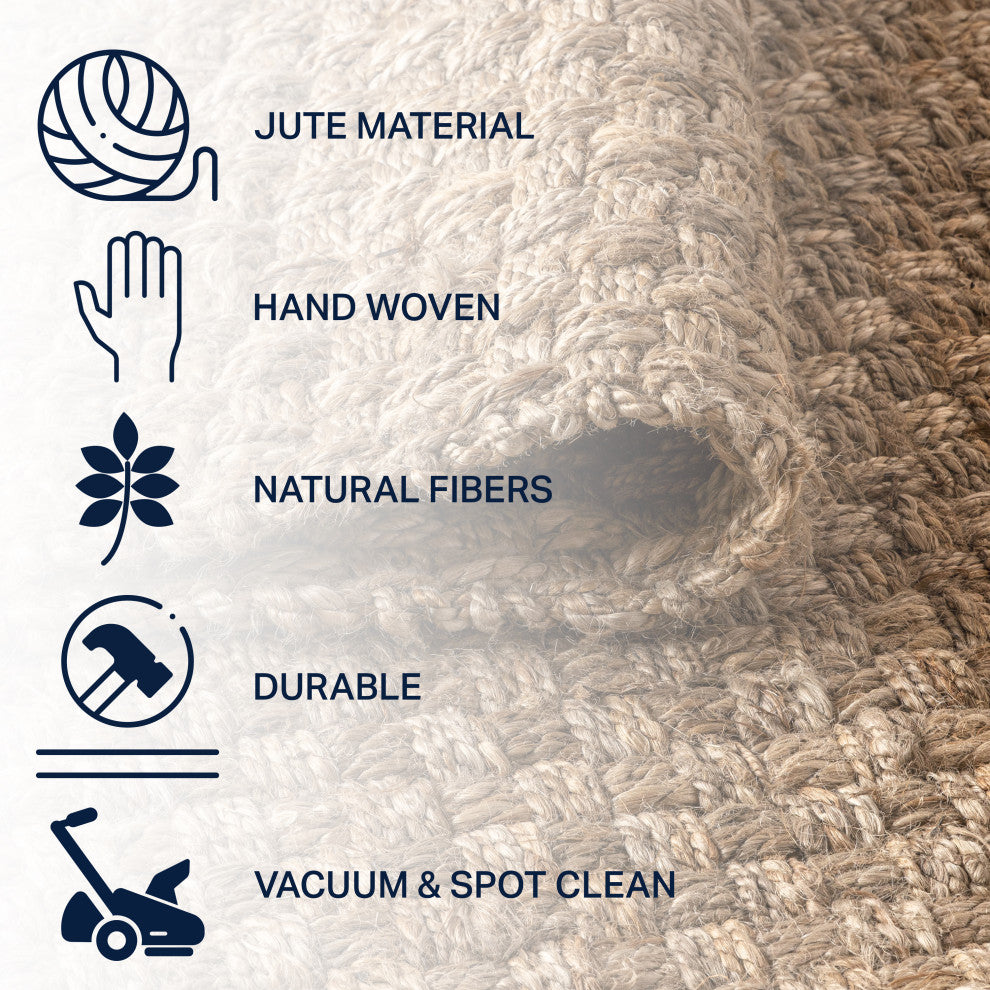 Estera Hand Woven Boucle Chunky Jute Natural 9 ft. x 12 ft. Area Rug