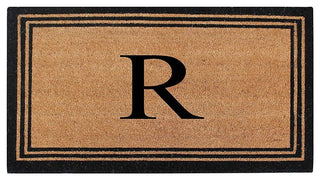A1HC Black/Beige Coir Monogrammed Doormat 24"x39" , R