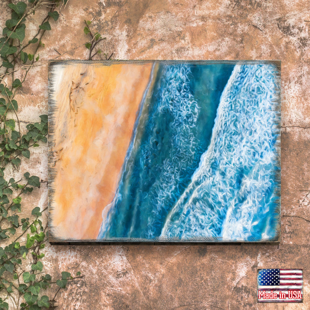 Ocean Shore Art Wooden Wall Art, X-Large 36x24