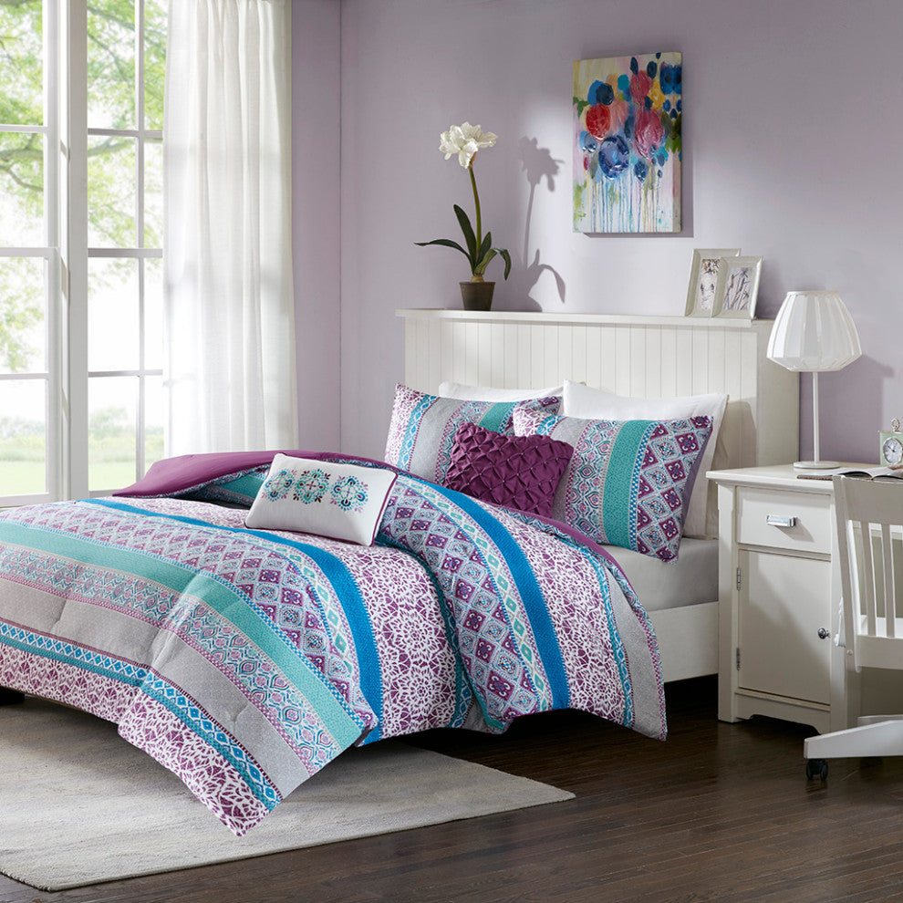 Intelligent Design Joni Comforter Set, Purple