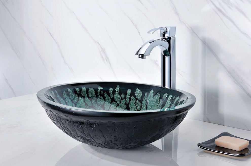 ANZZI Patuvendi Series Deco-Glass Bathroom Vessel Sink