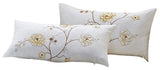 Spring Flower Embroidery 2 Piece Pillow Shell Set, Gold, 14" X 26"