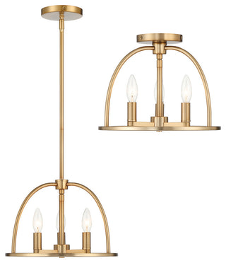 Abbott Three Light Chandelier in Vibrant Gold