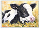 Cute Baby Cow Animal Yellow Watercolor Painting, 12"x18"