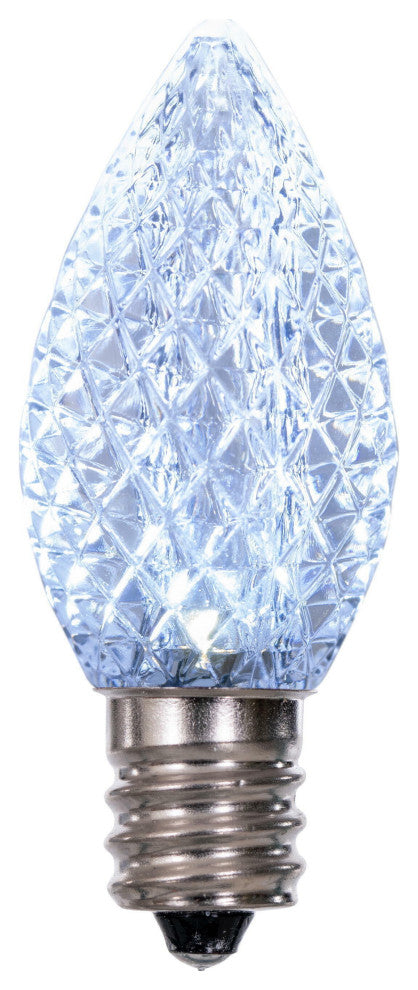 C7 Faceted Led Cool White Bulb .38W 25Bx