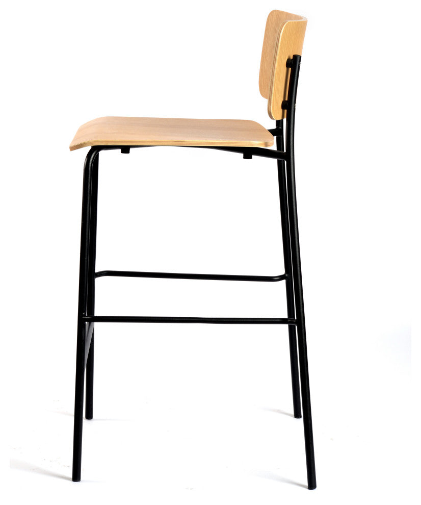 Mia Barstool, American White Oak With Metal Frame, Counter Height (Seat H: 25.5'