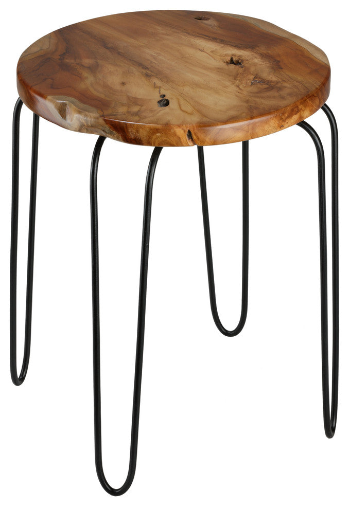 Bare Decor Lacie Accent End Table With round Solid Teak Root Top