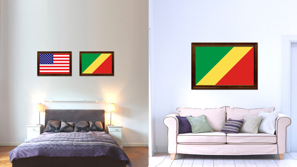 Congo Republic Country Flag Canvas Print, 21"x30"