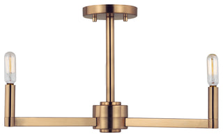 Fullton 3-Light Semi-Flush Mount, Satin Brass
