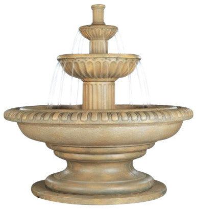 Palazzo Fluted Fountain, Elban Olive Stone