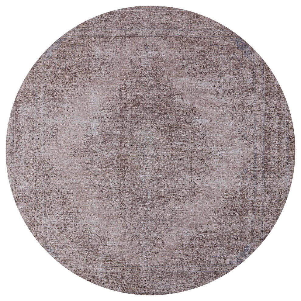 Ahgly Company Indoor Round Mid-Century Modern Area Rugs, 4' Round