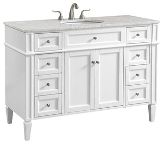 Elegant Decor Park Avenue 48" Wood Single Bathroom Vanity in White