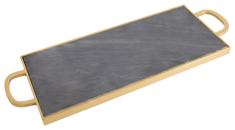 Marble and Metal Serving Tray