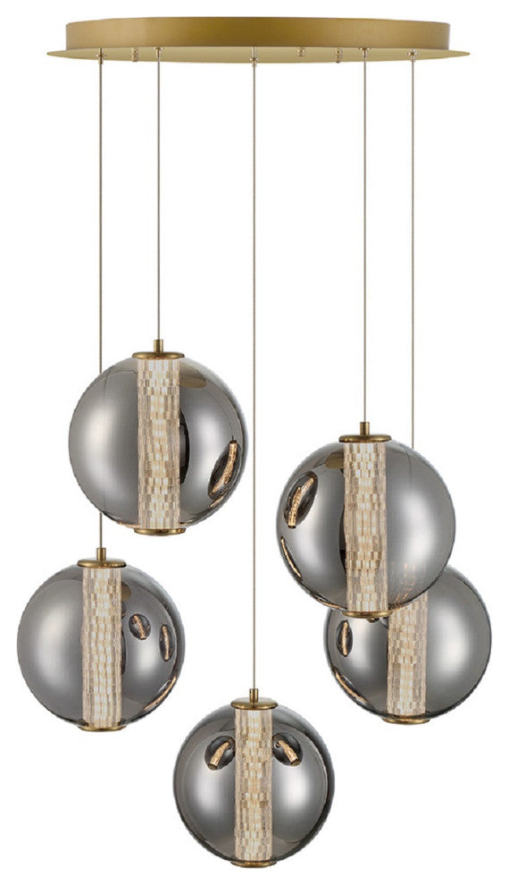 Atomo 5-Light Pendant, Gold