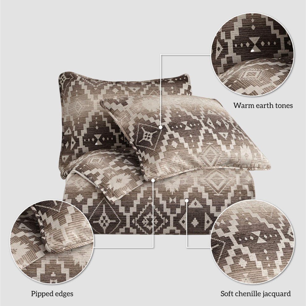 Chalet Aztec Comforter Set, 3 Piece, Super King
