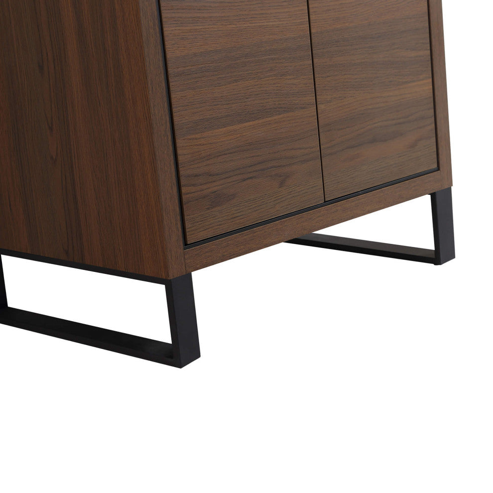Opulence Bath Vanity, Walnut Ebony, 24", Black Hardware, White Top