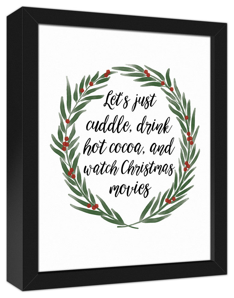 Cuddle and Drink Cocoa 11x14 Black Framed Canvas
