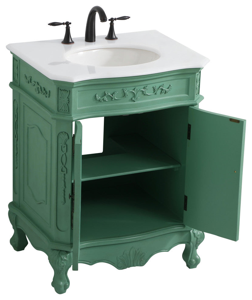 Bathroom Vanity, Vintage Mint, 27", Single Sink