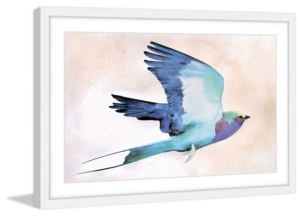 Marmont Hill, "Lilac Roller" by Christine Lindstrom Framed Painting Print, 30x20