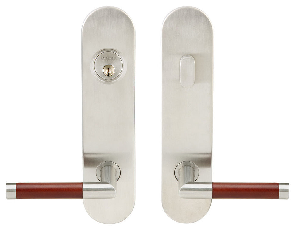 Cabernet Lever, Tubular Entry, Single Cylinder, Left Hand, Satin Stainless Steel