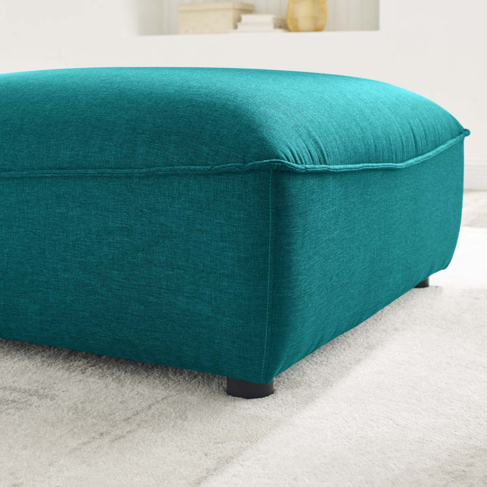 Accent Chair Ottoman, Fabric, Teal Blue, Modern, Living Lounge Hotel Hospitality