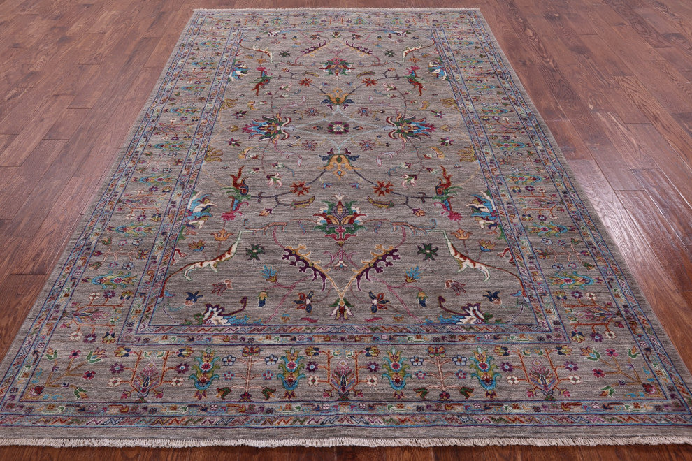 Persian Tabriz Hand Knotted Rug 6' 7" X 10' 0" Q9821