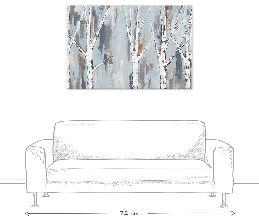 Painterly Birch Trees 32x48 Canvas Wall Art