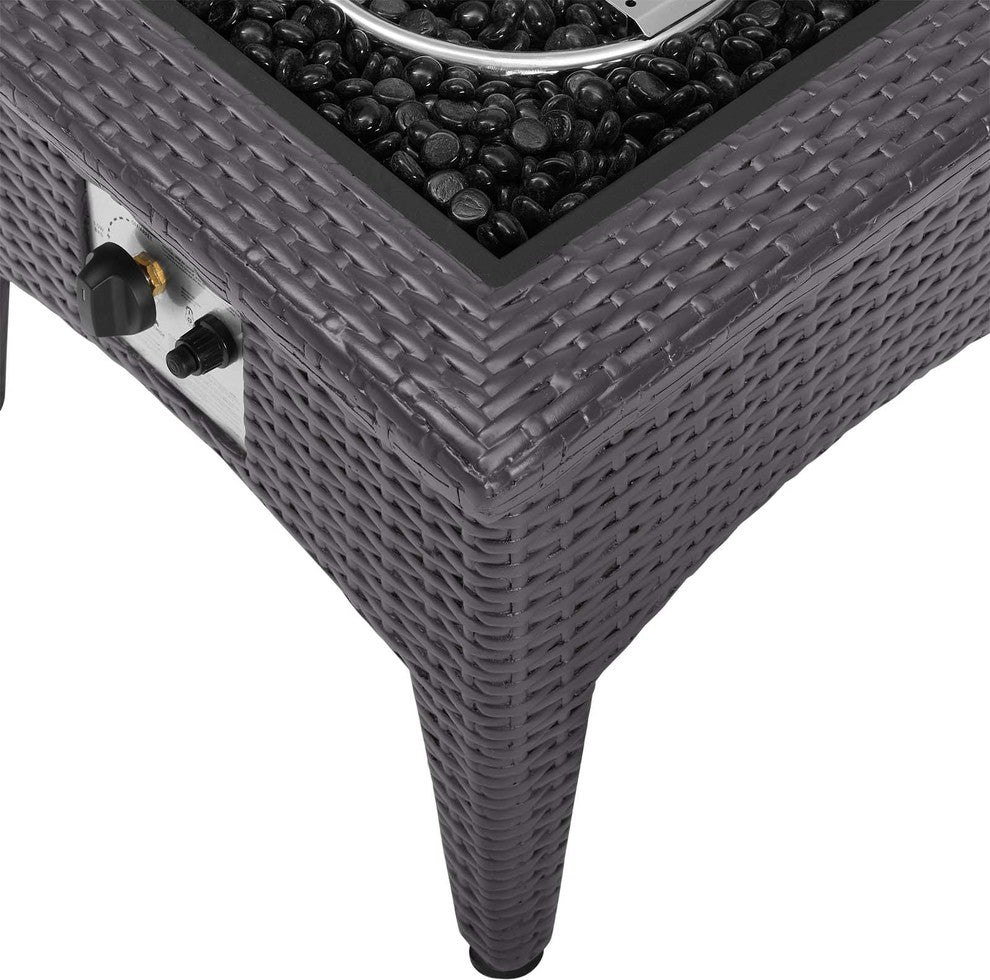 Vivacity Outdoor Patio Fire Pit Table, Espresso