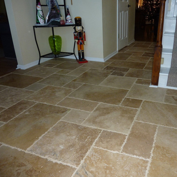 Volcano Travertine Tile Antique Pattern Brushed and Chiseled- 20 boxes