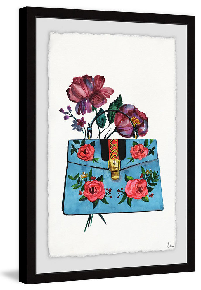 "Blue Purse" Framed Painting Print, 16"x24"