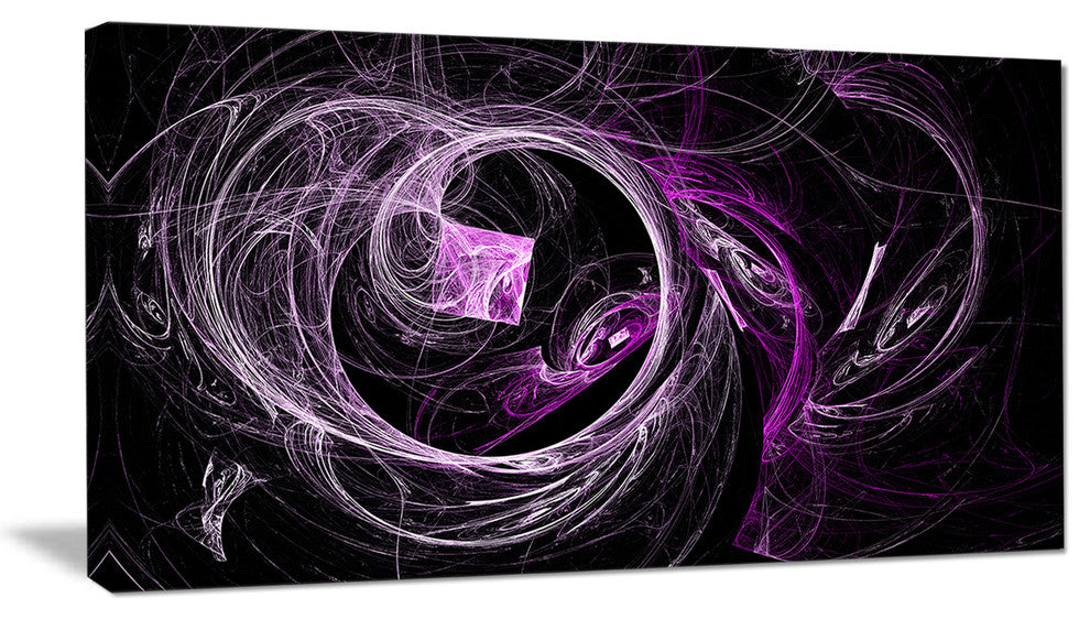 "Billowing Smoke Purple in Black" Abstract Digital Art Canvas Print