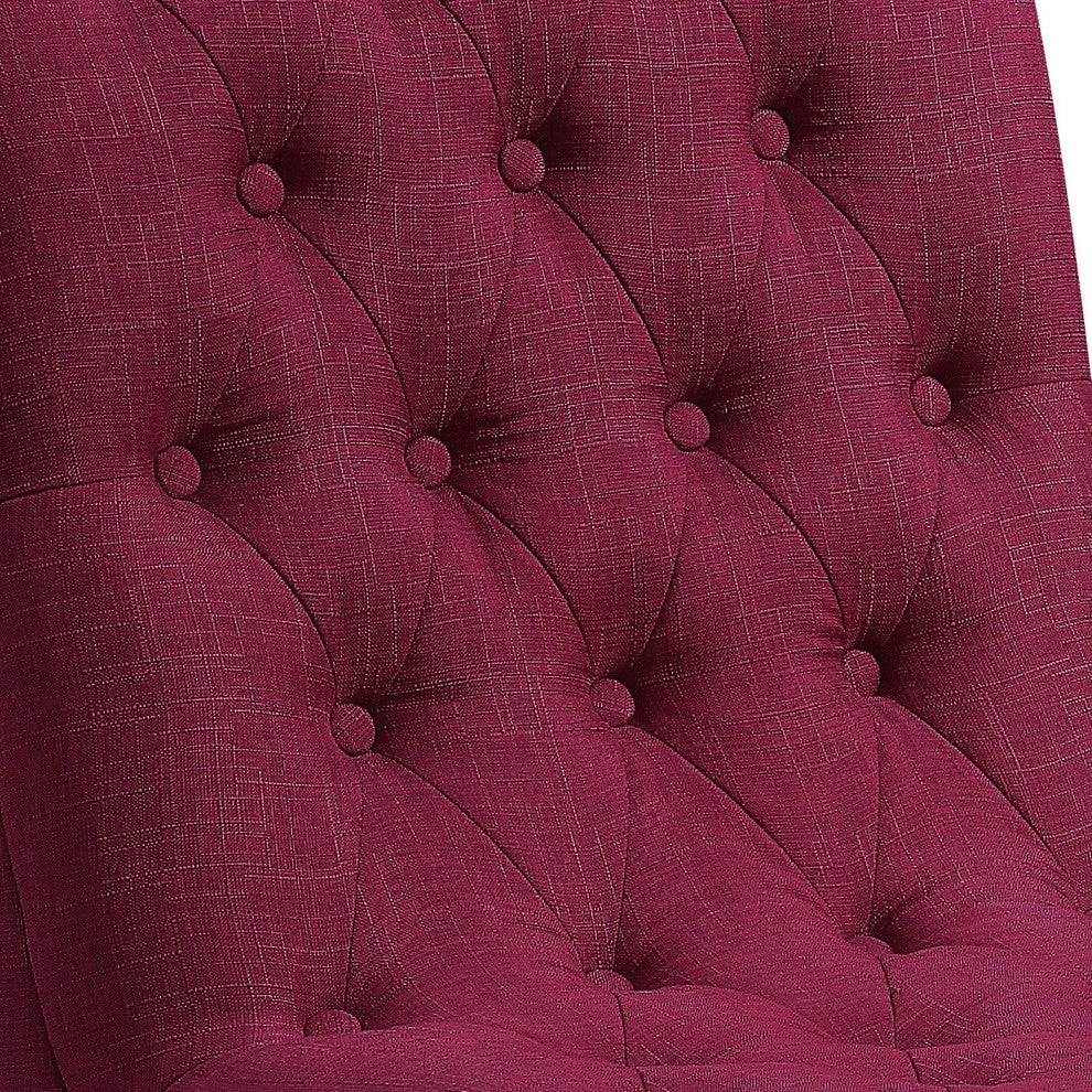 Iris Tufted Upholstered Slipper Chair, Red