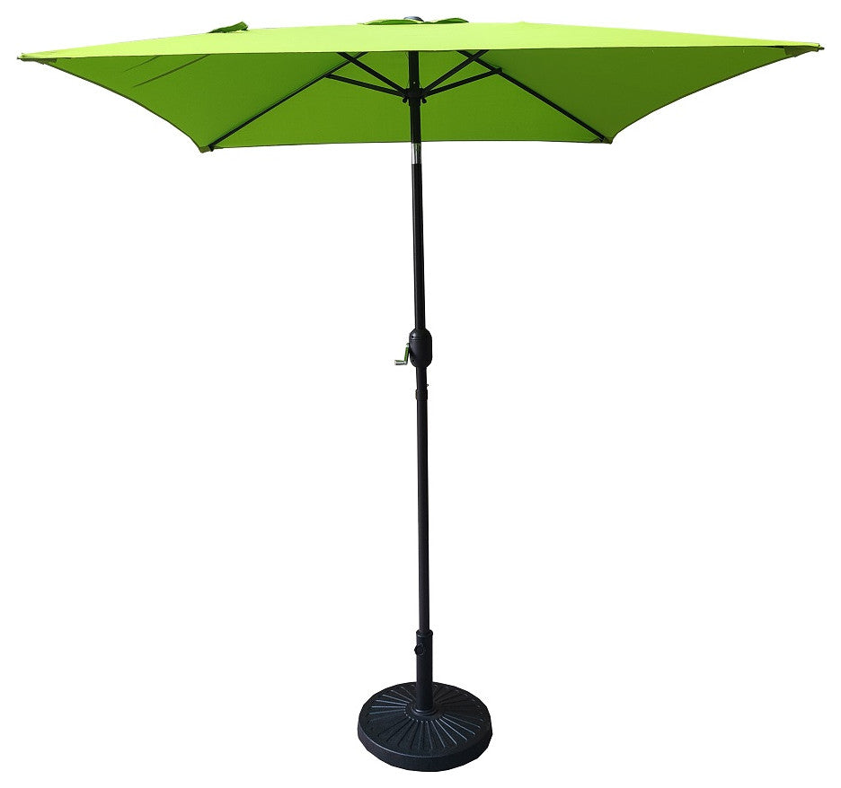 Davee 6.5' Square Market Umbrella With Stand/Base, Green