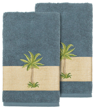 Colton 2-Piece Embellished Hand Towel Set, Teal