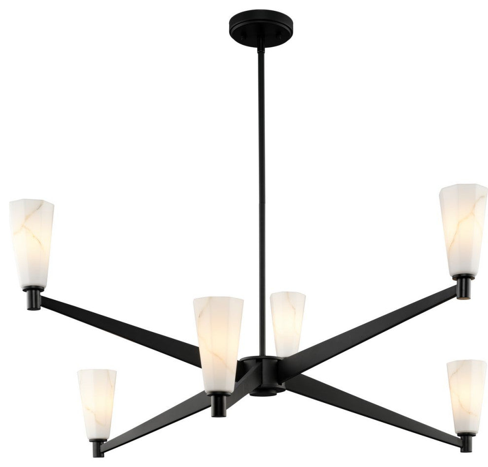 Tosca Collection Six-Light Luxe Chandelier, Matte Black