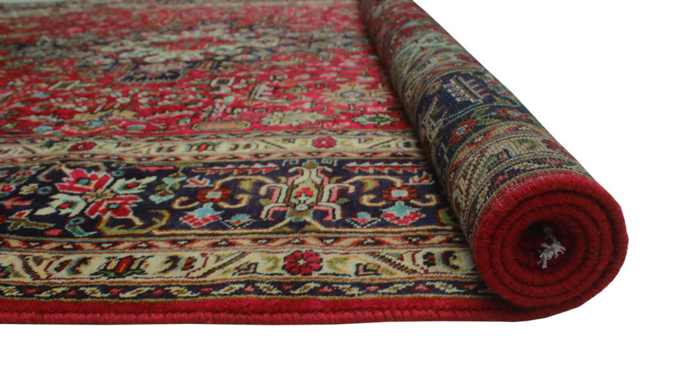 Semi Antique Wakeman Red/Navy Rug, 6'6x9'10