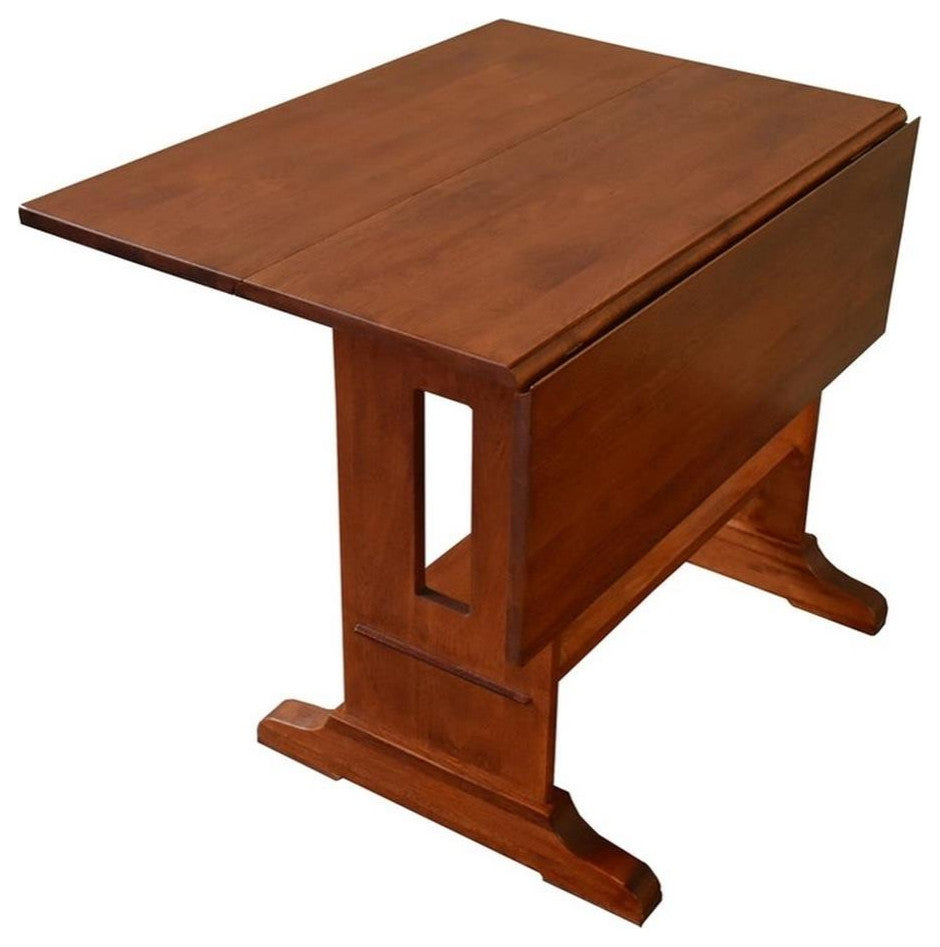 Mission Solid Oak Drop Leaf Dining Table - Michael's Cherry (MC1)