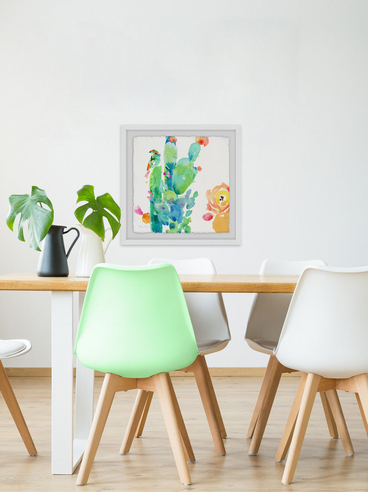 "A Flower Blushes" Framed Painting Print, 32"x32"